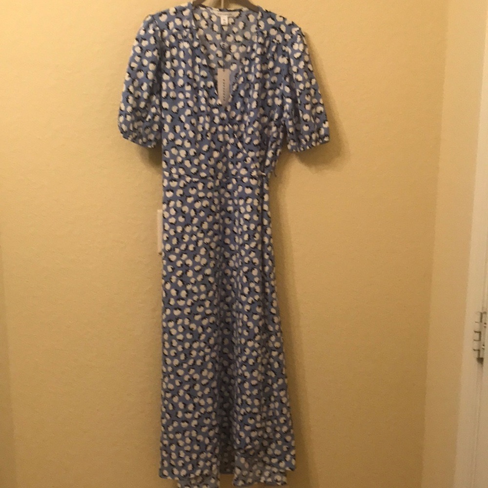 Pop Sugar Light Blue Floral Dress Medium NWT $64